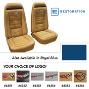 1972-1972 Corvette Embroidered Leather Seat Covers Royal Blue Lthr/Vnyl Original-419247E-Corvette-Store-Online
