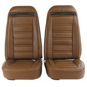 1972-1972 Corvette Mounted Seats Dark Saddle Leather Vinyl Without Shoulder Harness-419253M-Corvette-Store-Online