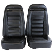 1973-1974 Corvette Mounted Seats Black Leather Vinyl With Shoulder Harness-419320MS-Corvette-Store-Online