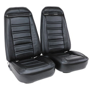 1973-1974 Corvette Mounted Seats Black Leather Vinyl Without Shoulder Harness-419320M-Corvette-Store-Online