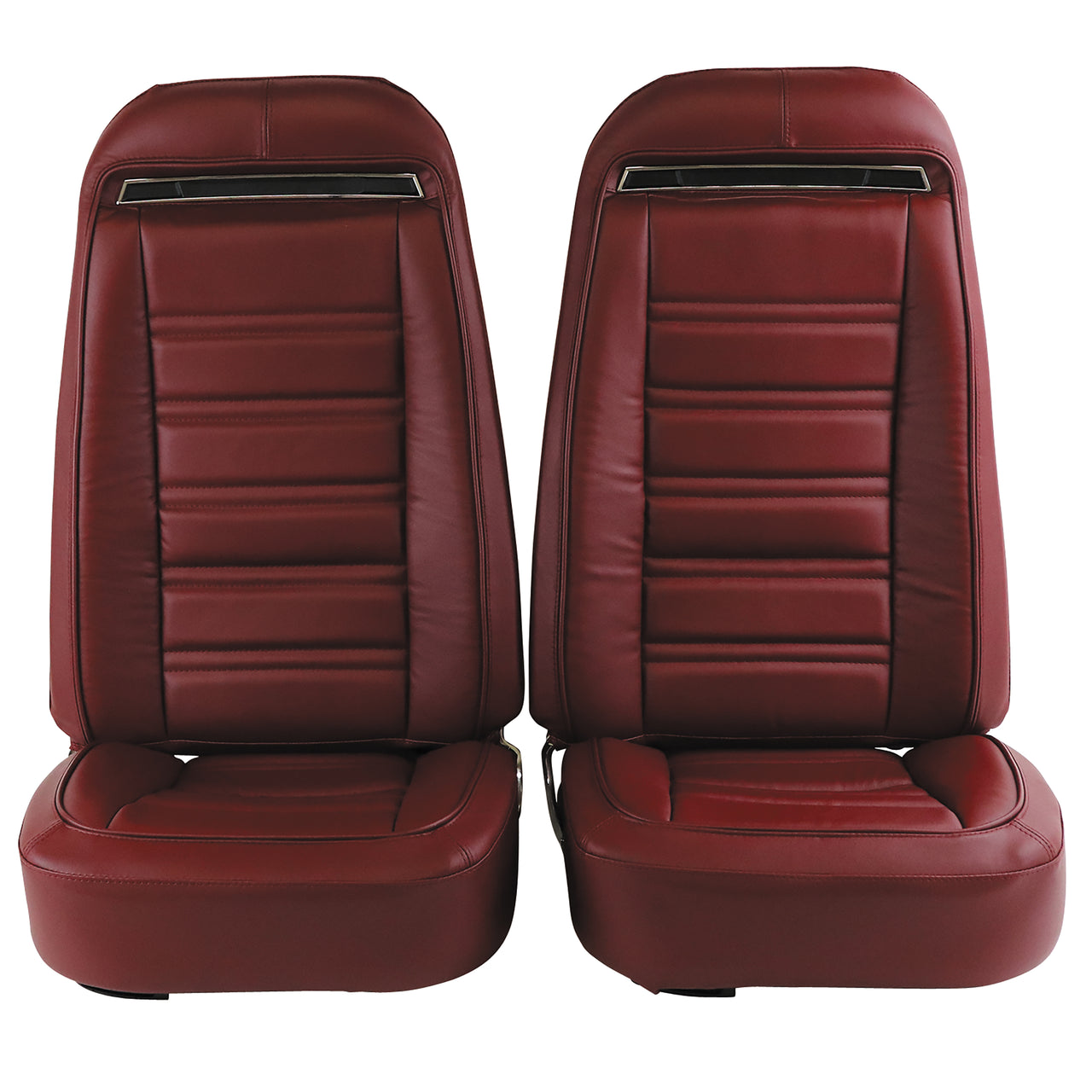 1973-1974 Corvette Mounted Seats Oxblood Leather Vinyl Without Shoulder Harness-419331M-Corvette-Store-Online