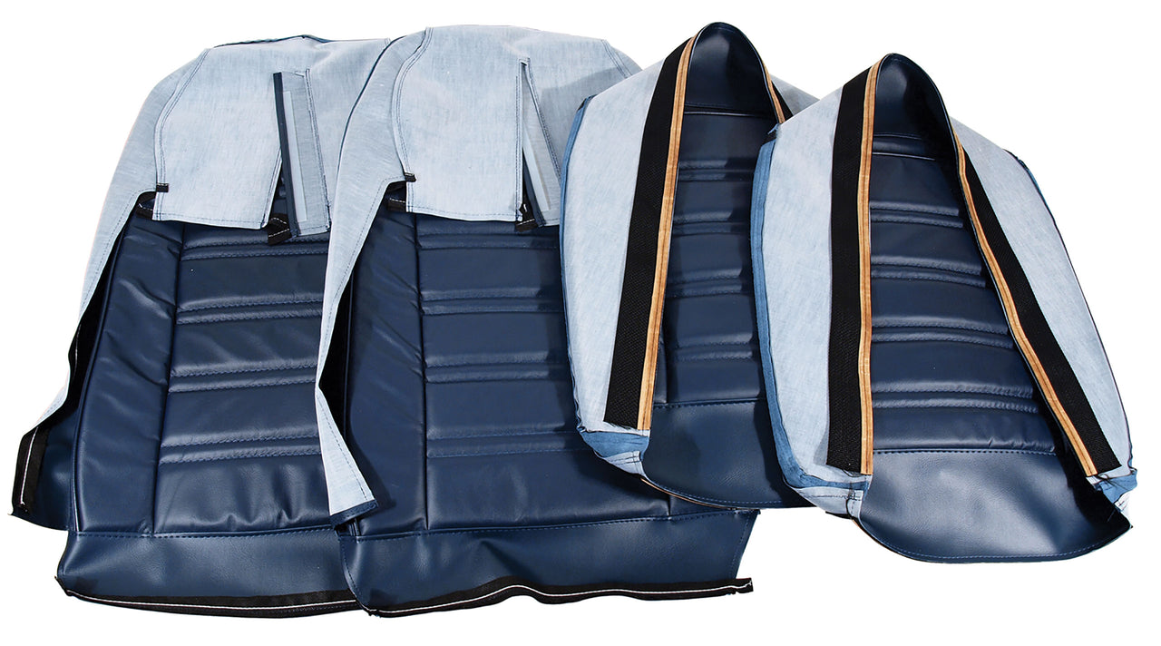 1973-1974 Corvette Leather Seat Covers Dark Blue Leather/Vinyl Original-419343-Corvette-Store-Online