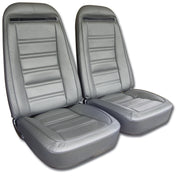 1974-1974 Corvette Mounted Seats Silver Leather Vinyl Without Shoulder Harness-419361M-Corvette-Store-Online