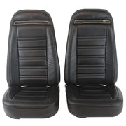 1972-1974 Corvette Mounted Seats Black 100% Leather With Shoulder Harness-419420MS-Corvette-Store-Online