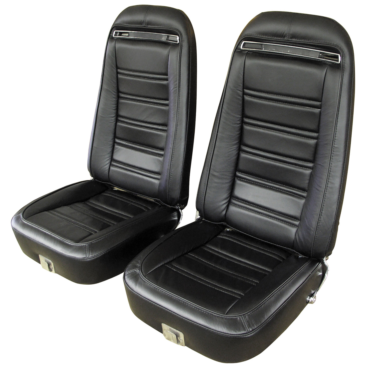 1972-1974 Corvette Leather Seat Covers Black 100%-Leather-419420-Corvette-Store-Online