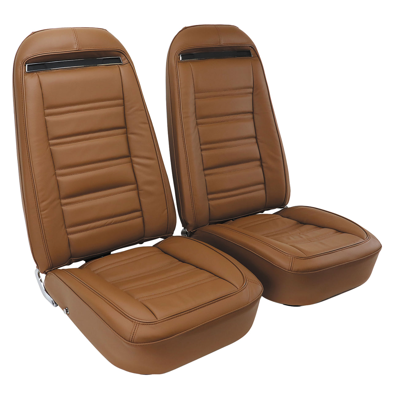 1973-1973 Corvette Leather Seat Covers Dark Saddle 100%-Leather-419423-Corvette-Store-Online