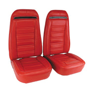 1972-1972 Corvette Mounted Seats Red 100% Leather Without Shoulder Harness-419430M-Corvette-Store-Online