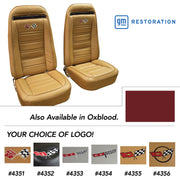 1973-1974 Corvette Embroidered 100% Leather Seat Covers - Oxblood-419431E-Corvette-Store-Online
