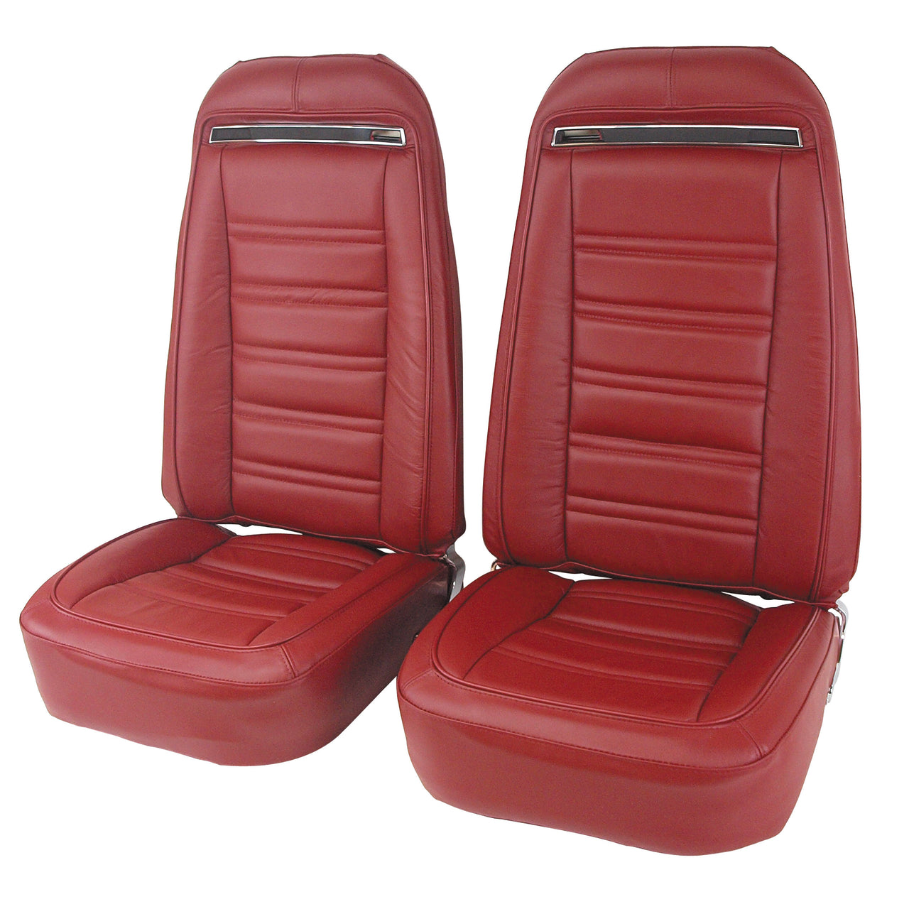 1973-1974 Corvette Mounted Seats Oxblood 100% Leather With Shoulder Harness-419431MS-Corvette-Store-Online