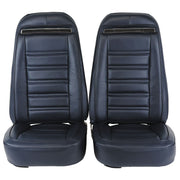 1973-1974 Corvette Mounted Seats Dark Blue 100% Leather Without Shoulder Harness-419443M-Corvette-Store-Online