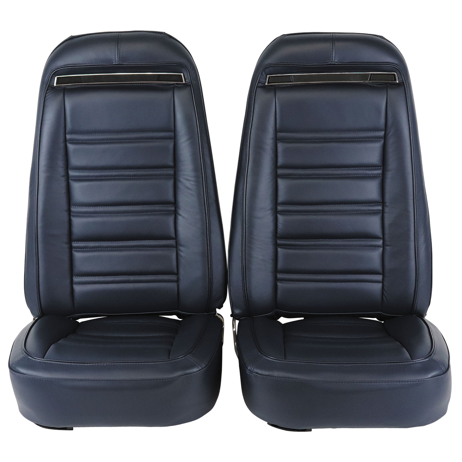 1973-1974 Corvette Mounted Seats Dark Blue 100% Leather Without Shoulder Harness-419443M-Corvette-Store-Online