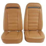 1973-1974 Corvette Mounted Seats Medium Saddle 100% Leather With Shoulder Harness-419451MS-Corvette-Store-Online