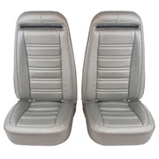 1974-1974 Corvette Mounted Seats Silver 100% Leather Without Shoulder Harness-419461M-Corvette-Store-Online