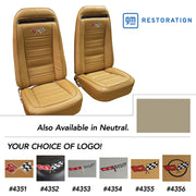 1975-1975 Corvette Embroidered OE Style Seat Covers - Neutral Leather/Vinyl-419516E-Corvette-Store-Online