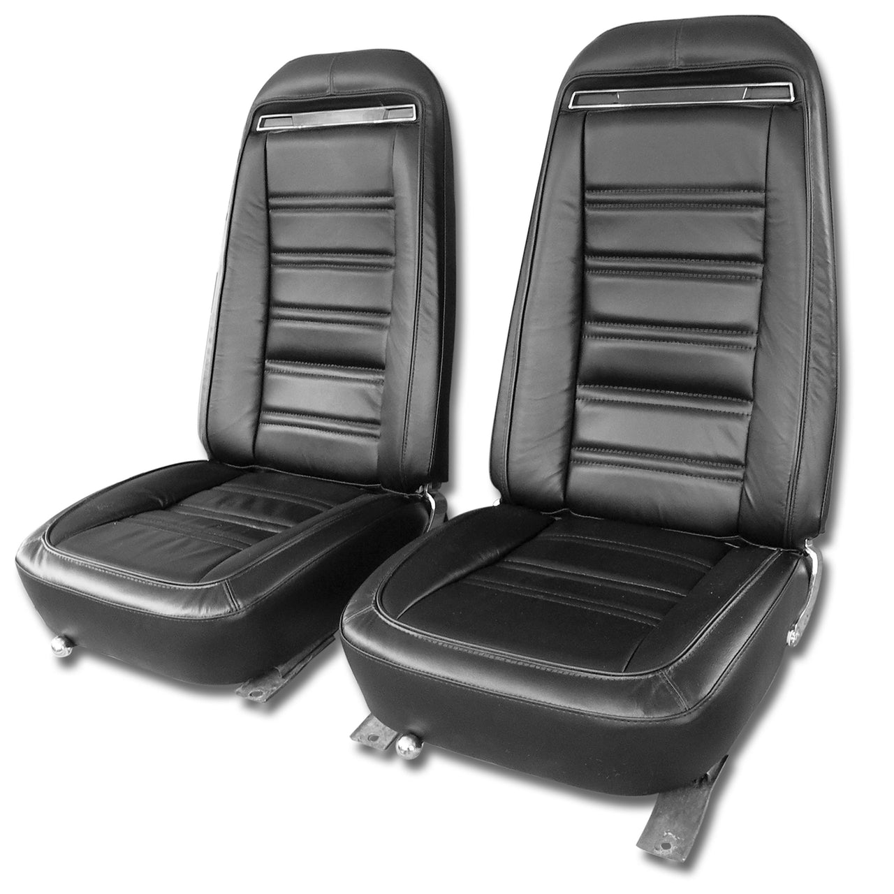 1975-1975 Corvette Leather Seat Covers Black Leather/Vinyl Original-419520-Corvette-Store-Online