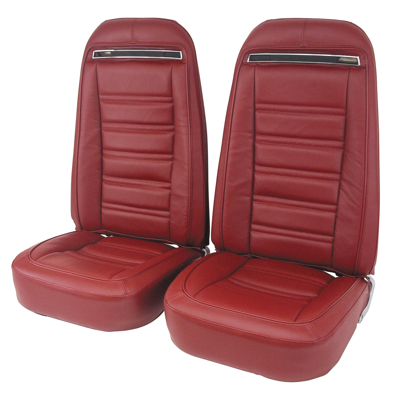 1975-1975 Corvette Mounted Seats Oxblood Leather Vinyl With Shoulder Harness-419531MS-Corvette-Store-Online