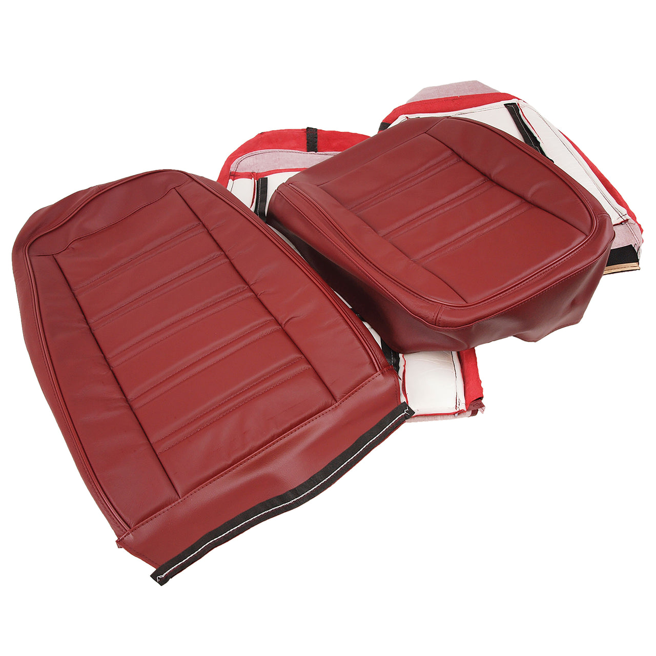 1975-1975 Corvette Leather Seat Covers Oxblood Leather/Vinyl Original-419531-Corvette-Store-Online