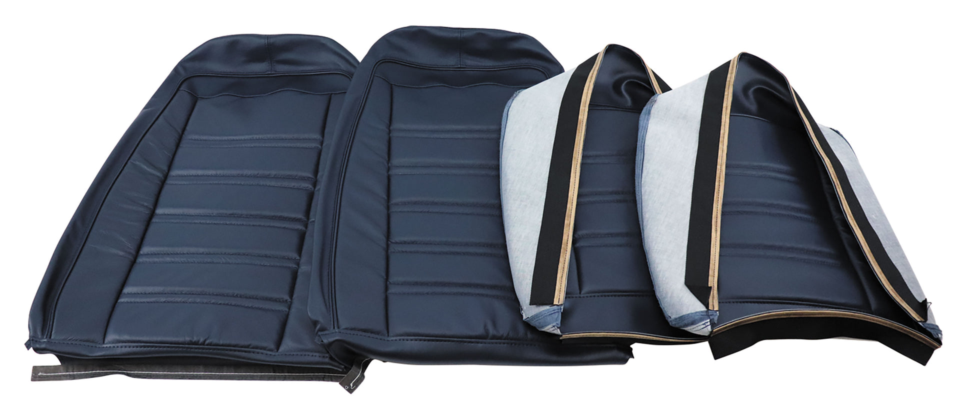 1975-1975 Corvette Leather Seat Covers Dark Blue Leather/Vinyl Original-419543-Corvette-Store-Online