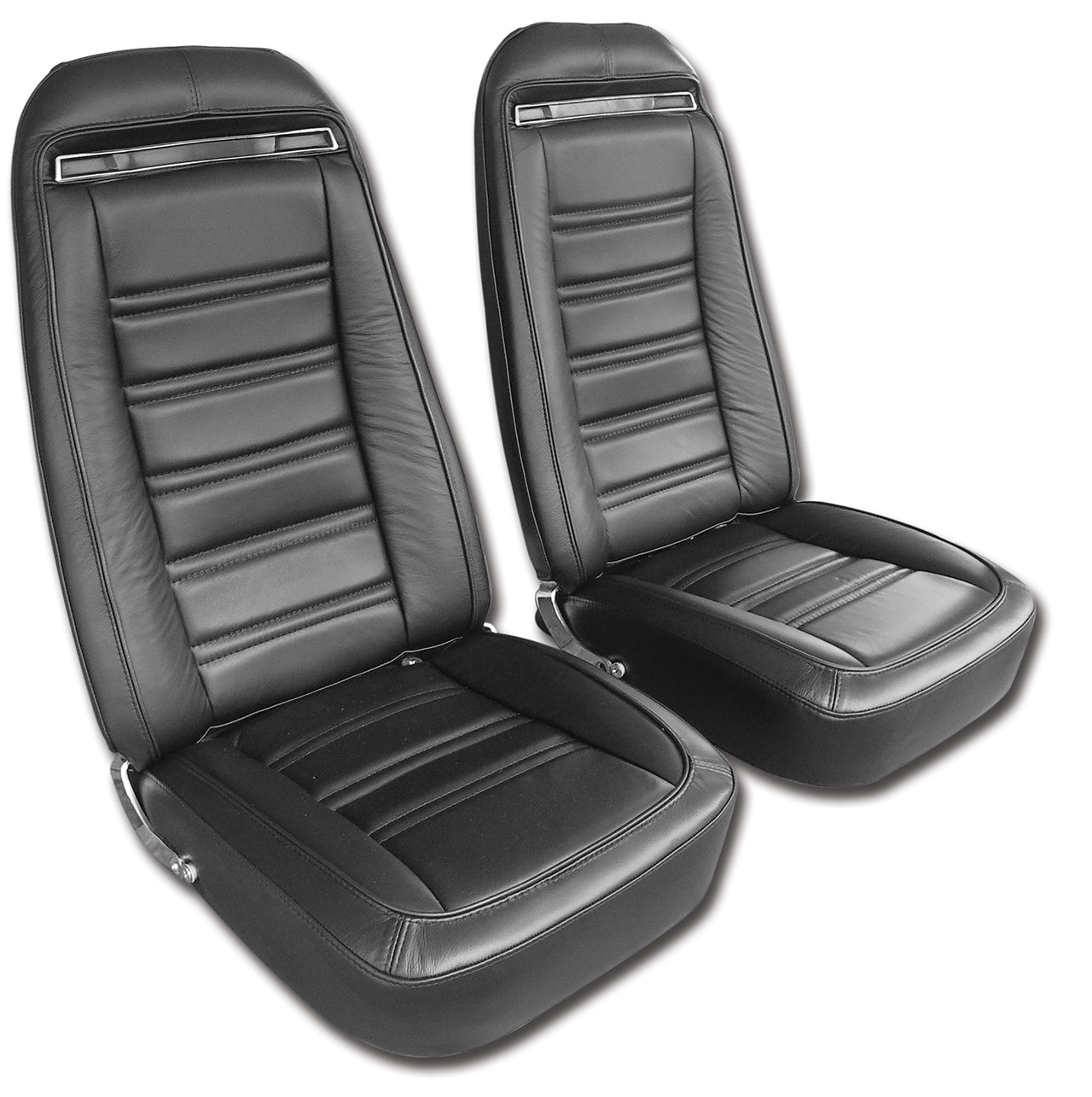 1975-1975 Corvette Leather Seat Covers Black 100%-Leather-419620-Corvette-Store-Online