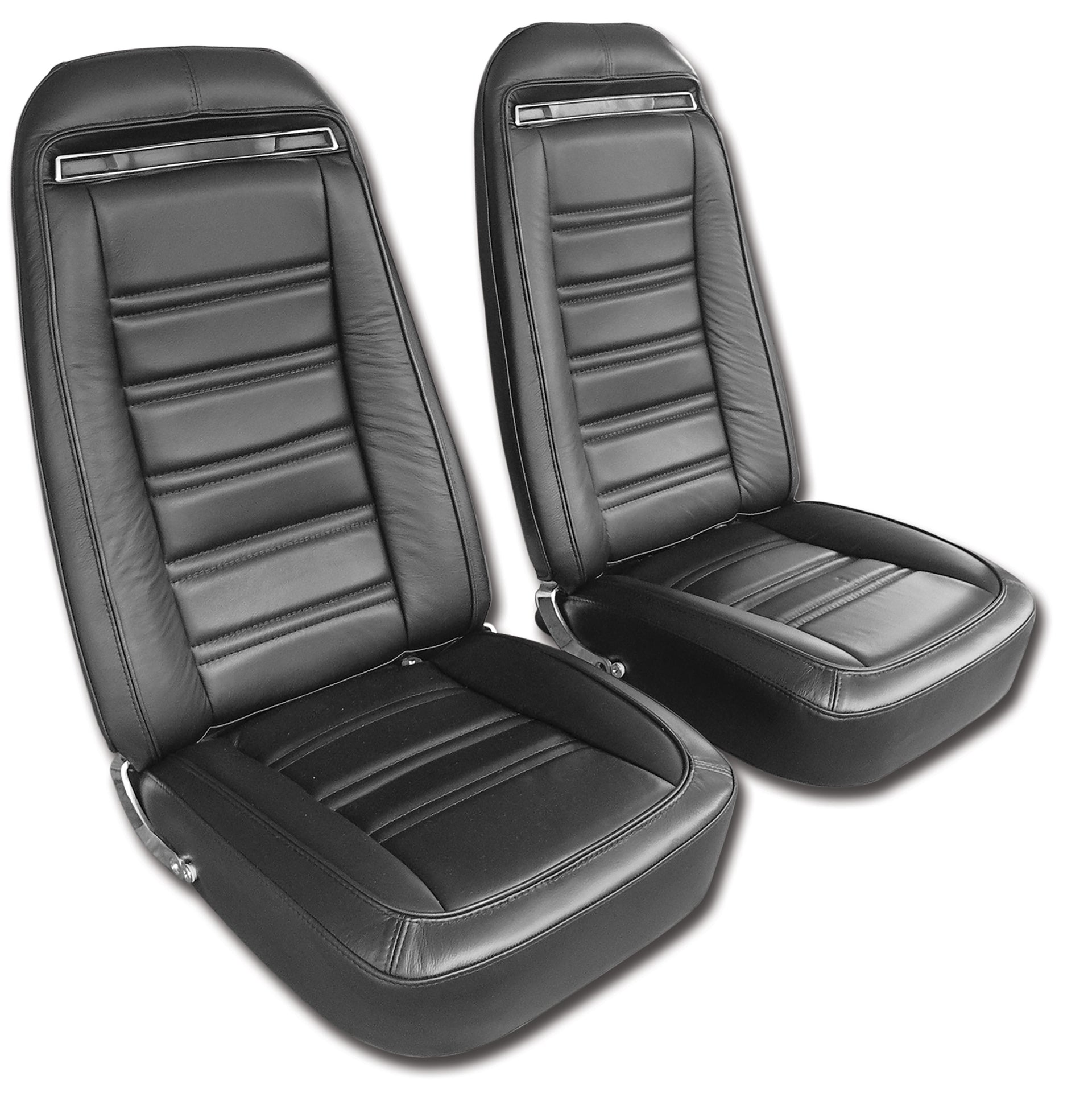 1975-1975 Corvette Leather Seat Covers Black 100%-Leather-419620-Corvette-Store-Online