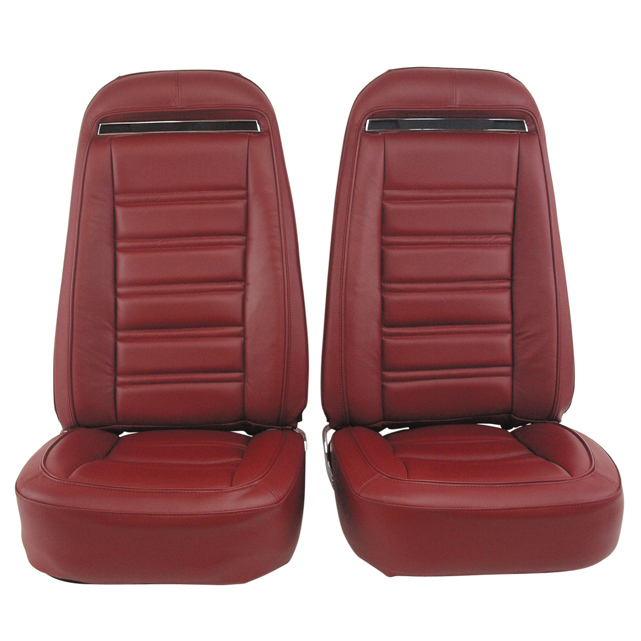 1975-1975 Corvette Mounted Seats Oxblood 100% Leather Without Shoulder Harness-419631M-Corvette-Store-Online