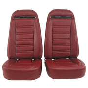 1975-1975 Corvette Mounted Seats Oxblood 100% Leather Without Shoulder Harness-419631M-Corvette-Store-Online