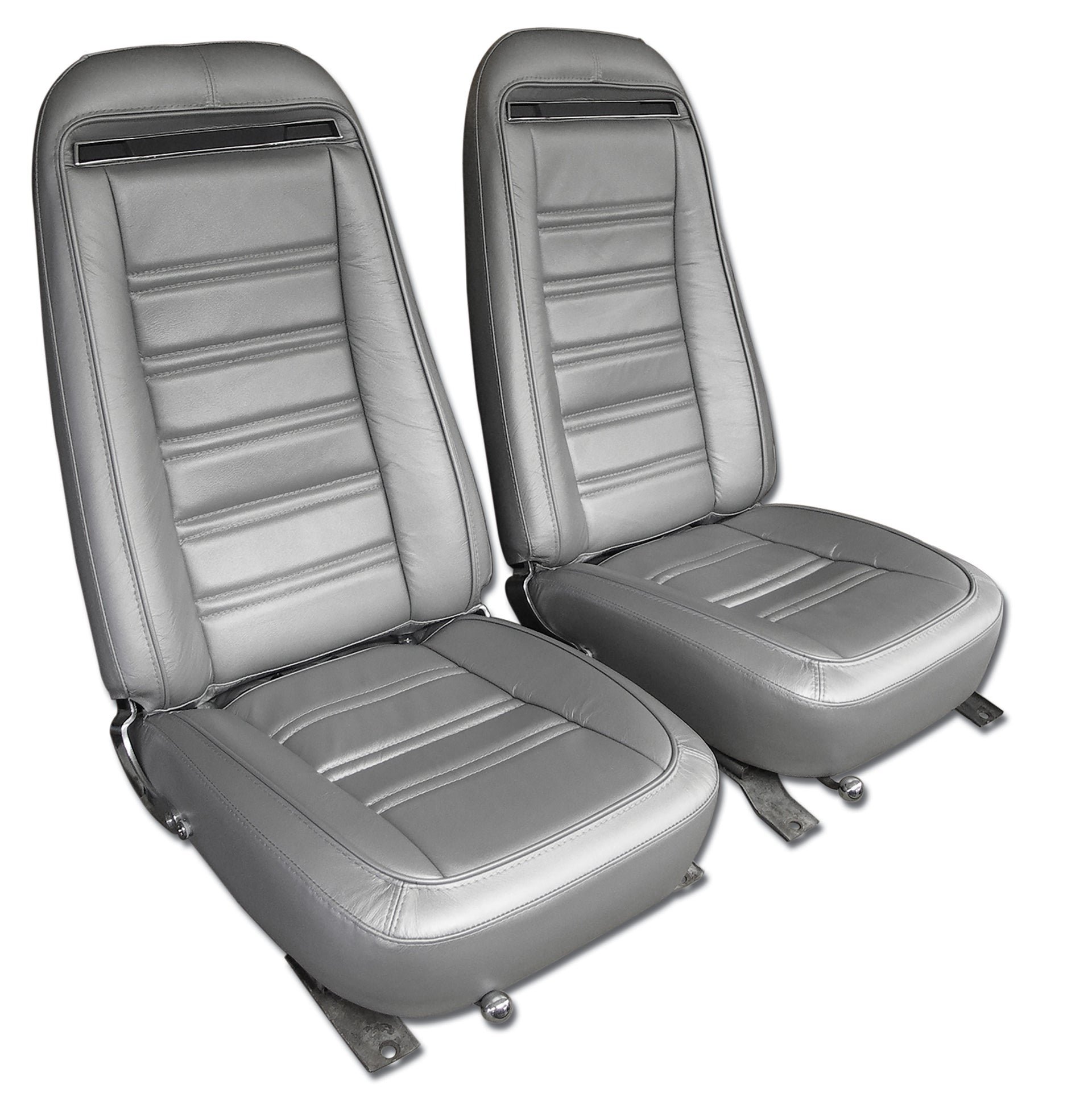 1975-1975 Corvette Leather Seat Covers Silver 100%-Leather-419661-Corvette-Store-Online