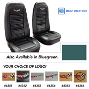 1976-1976 Corvette Embroidered OE Style Seat Covers - Bluegreen Leather/Vinyl-419719E-Corvette-Store-Online