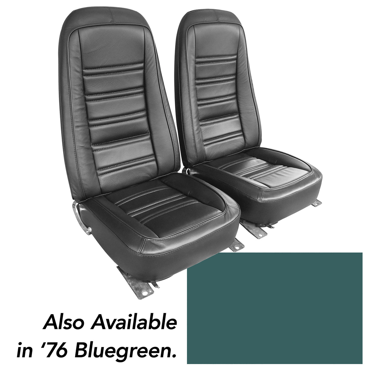 1976-1976 Corvette Leather Seat Covers Bluegreen Leather/Vinyl Original-419719-Corvette-Store-Online