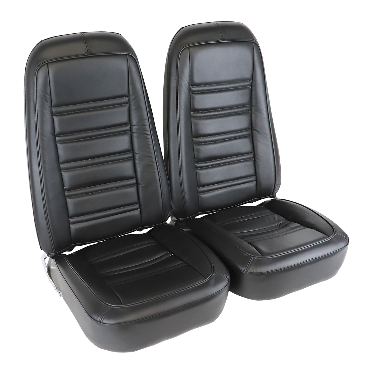 1976-1978 Corvette Mounted Seats Black Leather Vinyl-419720M-Corvette-Store-Online