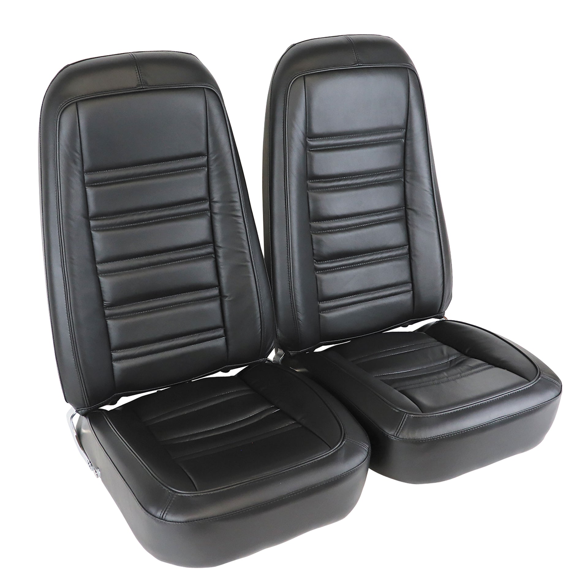 1976-1978 Corvette Mounted Seats Black Leather Vinyl-419720M-Corvette-Store-Online