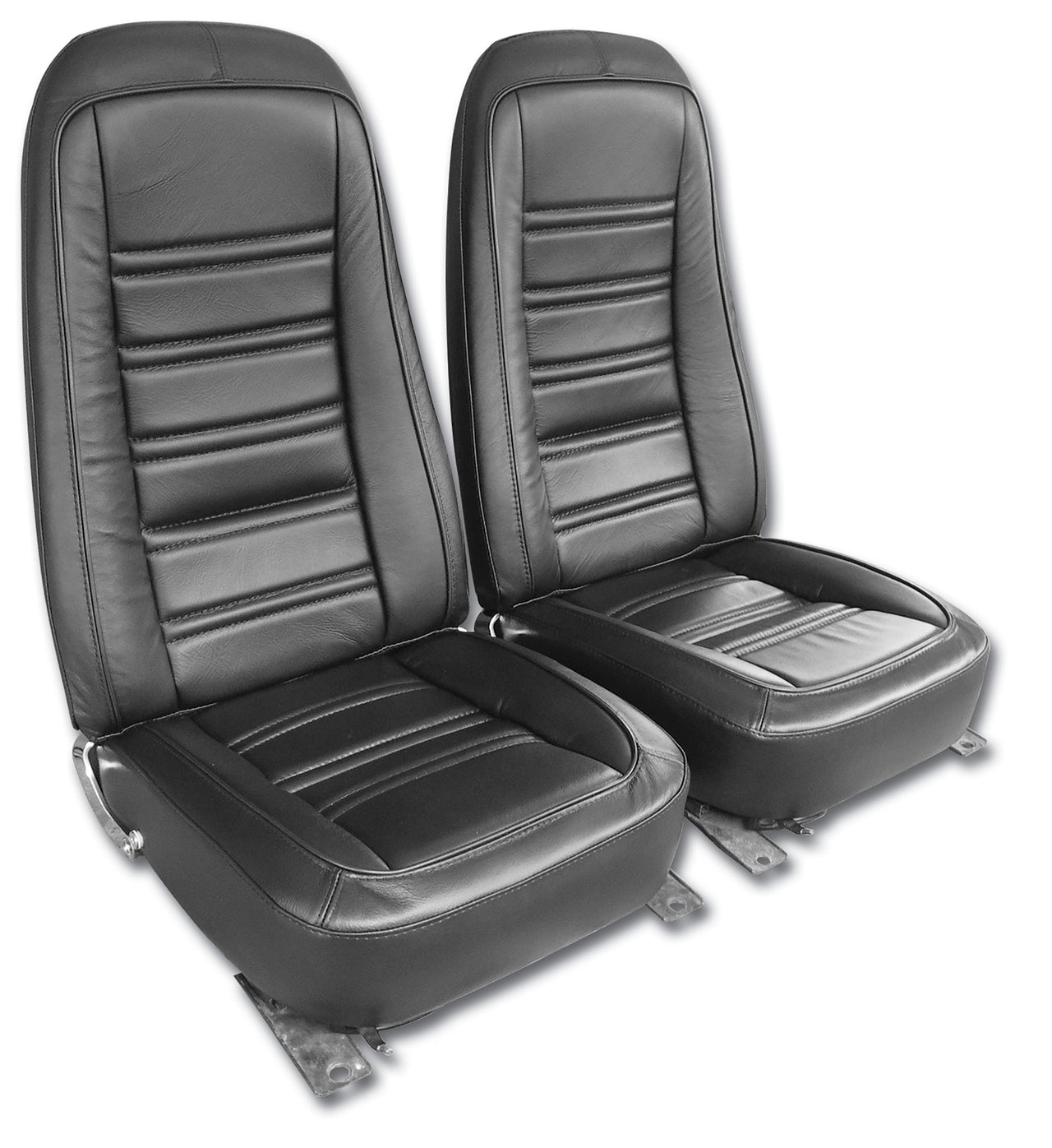 1976-1978 Corvette Leather Seat Covers Black Leather/Vinyl Original-419720-Corvette-Store-Online