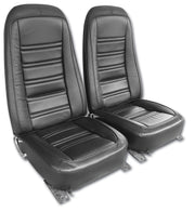 1976-1978 Corvette Leather Seat Covers Black Leather/Vinyl Original-419720-Corvette-Store-Online