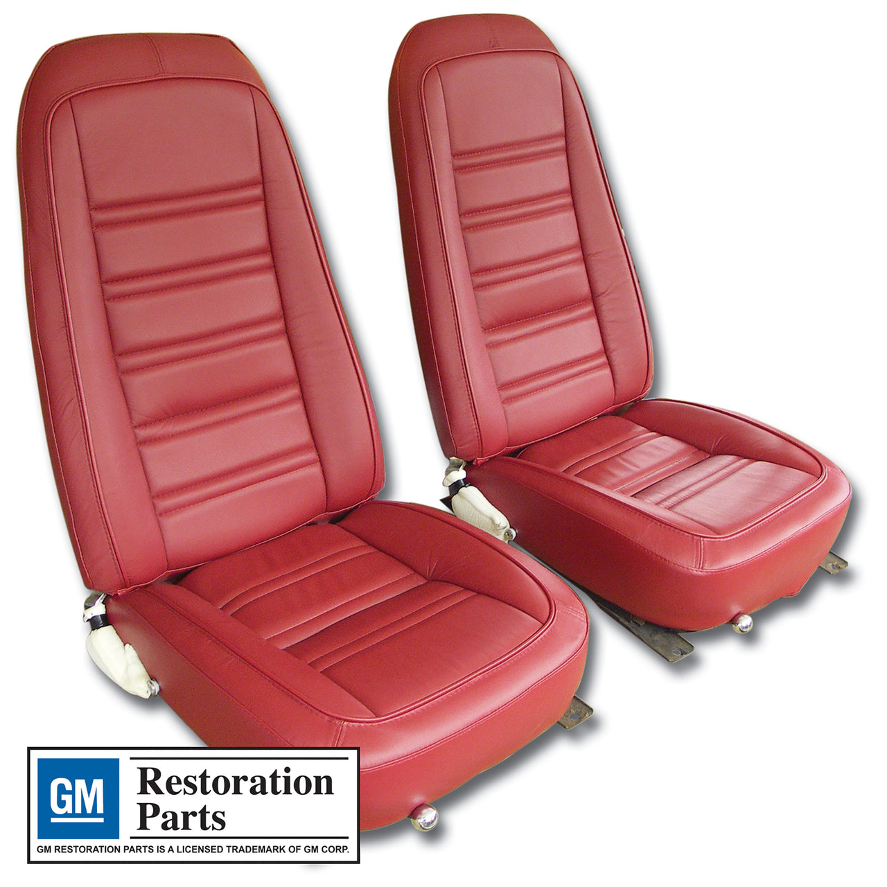 1977-1978 Corvette Mounted Seats Red Leather Vinyl-419724M-Corvette-Store-Online