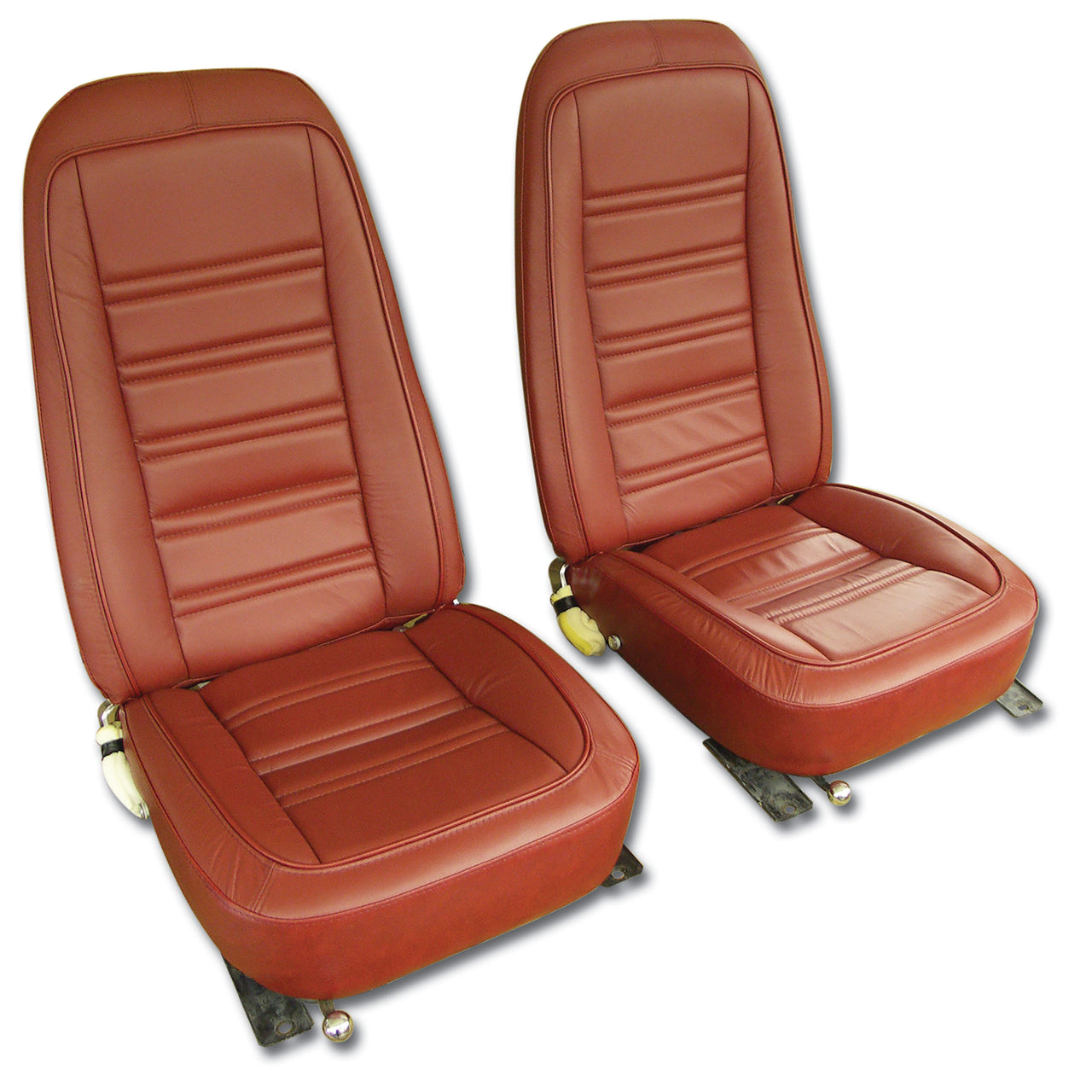 1976-1976 Corvette Mounted Seats Firethorn Leather Vinyl-419734M-Corvette-Store-Online