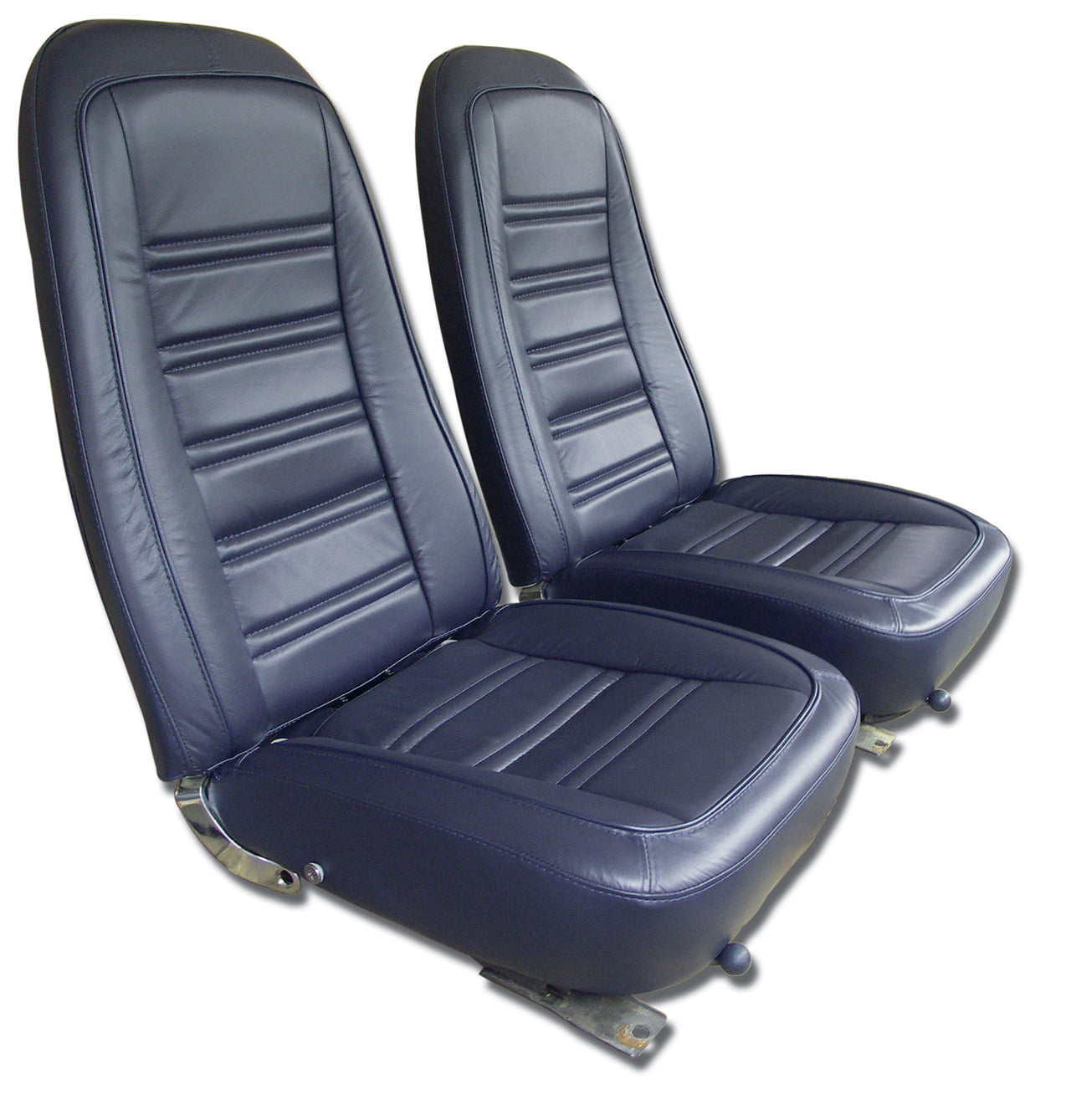 1978-1978 Corvette Mounted Seats Dark Blue Leather Vinyl-419748M-Corvette-Store-Online