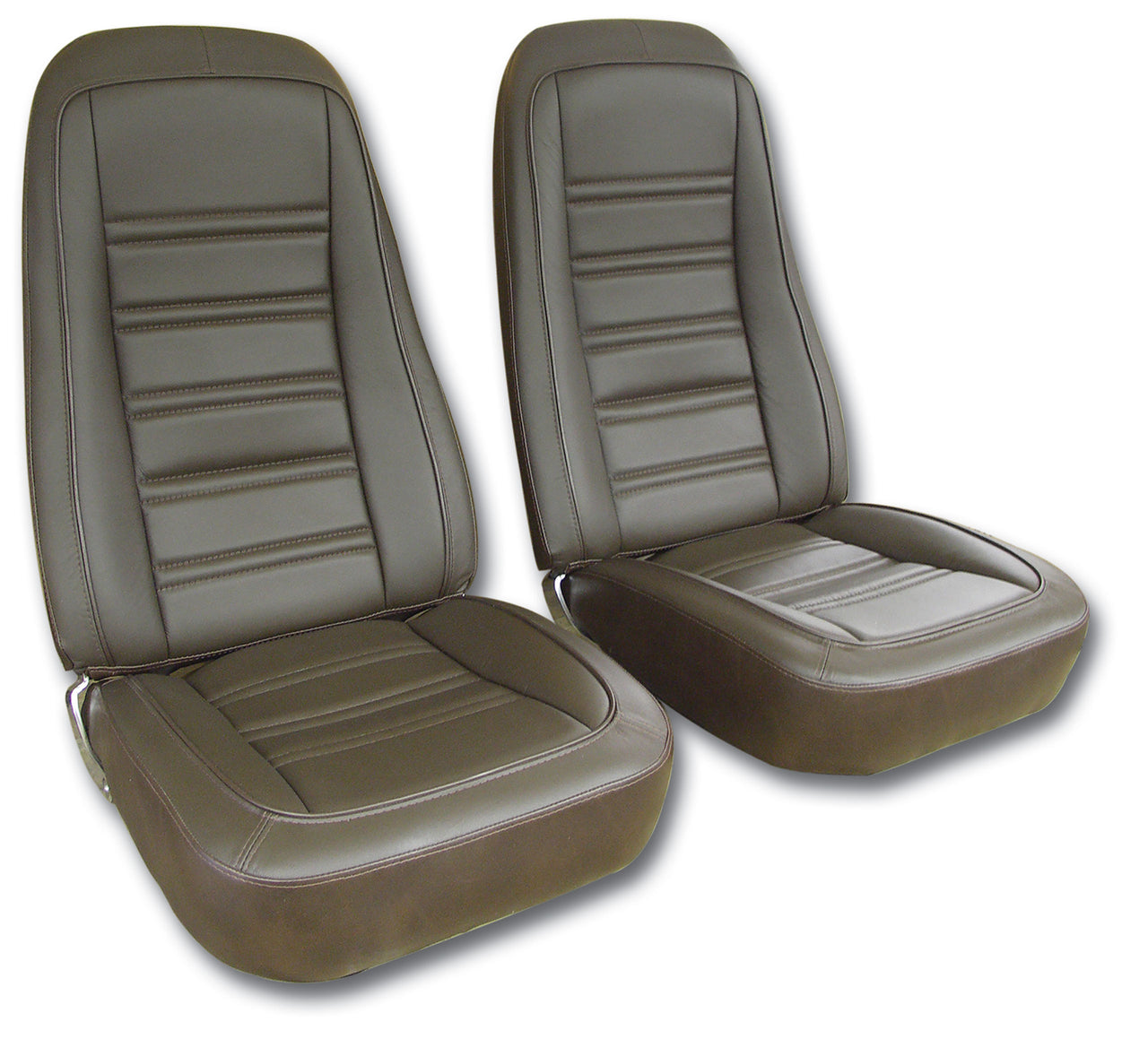 1976-1978 Corvette Mounted Seats Dark Brown Leather Vinyl-419755M-Corvette-Store-Online