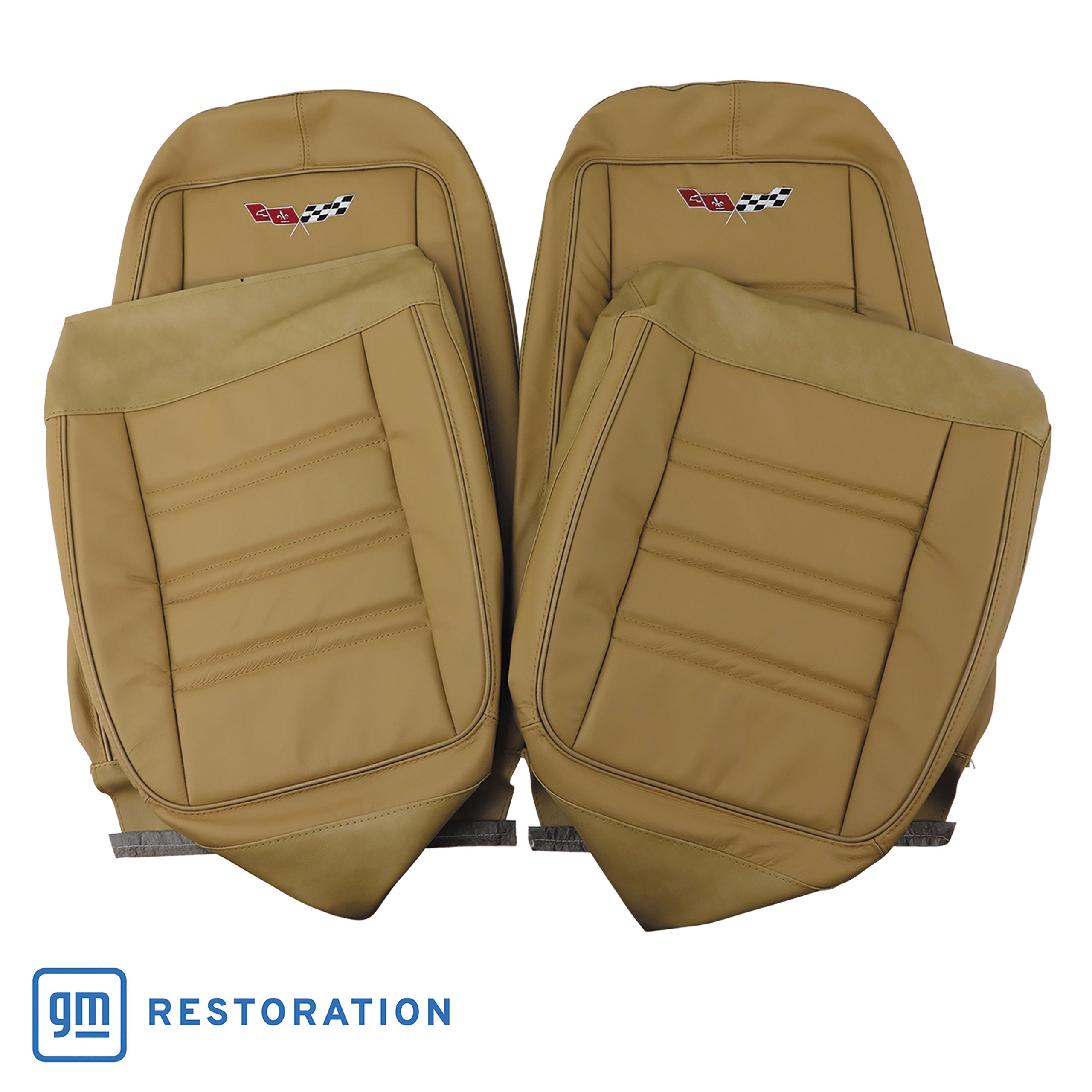 1976-1977 Corvette Embroidered OE Style Seat Covers - Buckskin Leather ...