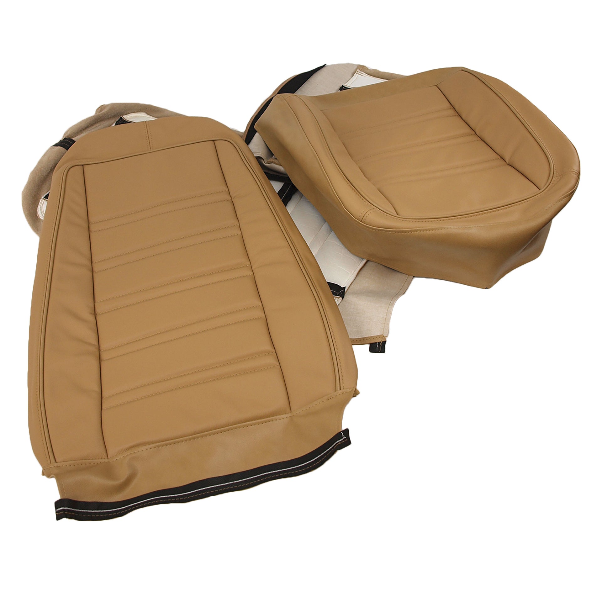 1976-1977 Corvette Leather Seat Covers Buckskin Leather/Vinyl Original-419757-Corvette-Store-Online