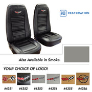 1976-1977 Corvette Embroidered OE Style Seat Covers - Smoke Leather/Vinyl-419767E-Corvette-Store-Online