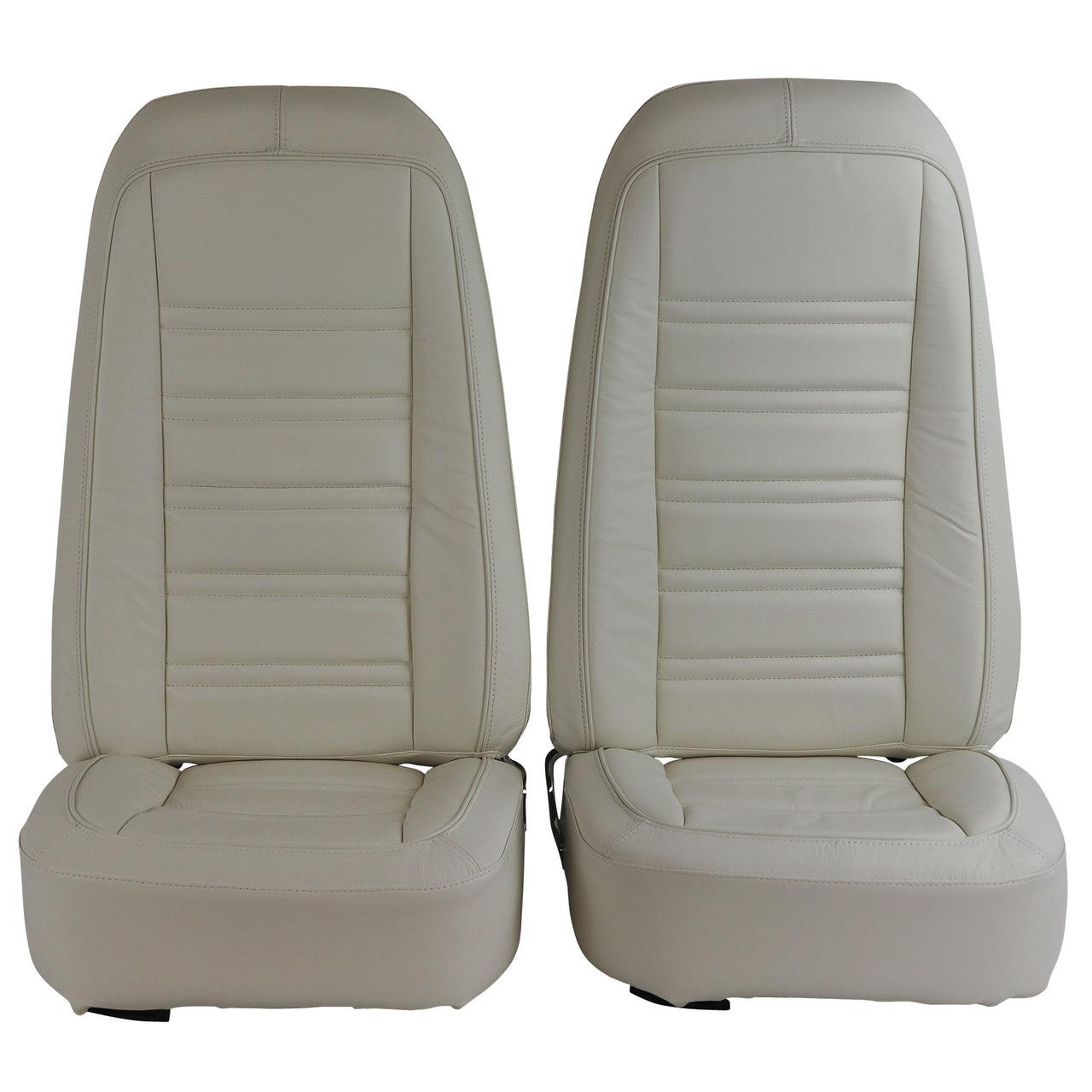 1976-1977 Corvette Mounted Seats White Leather Vinyl-419776M-Corvette-Store-Online