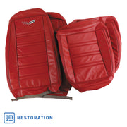 1977-1978 Corvette Embroidered 100% Leather Seat Covers - Red-419824E-Corvette-Store-Online