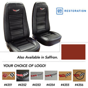 1978-1978 Corvette Embroidered 100% Leather Seat Covers - Saffron-419833E-Corvette-Store-Online