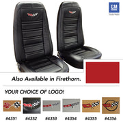 1976-1976 Corvette Embroidered 100% Leather Seat Covers - Firethorn-419834E-Corvette-Store-Online