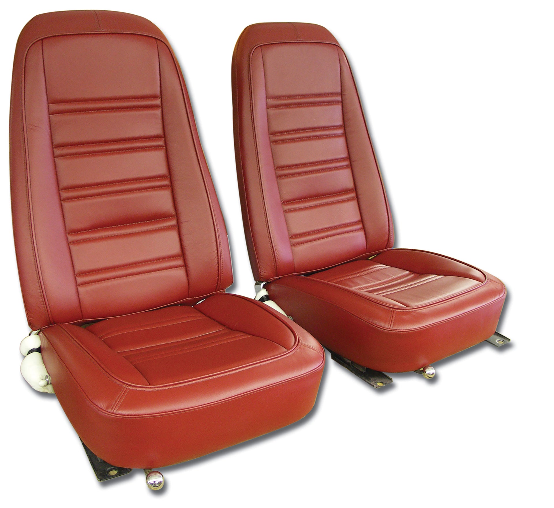 1976-1976 Corvette Mounted Seats Firethorn 100% Leather-419834M-Corvette-Store-Online