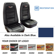 1978-1978 Corvette Embroidered 100% Leather Seat Covers - Dark Blue-419848E-Corvette-Store-Online