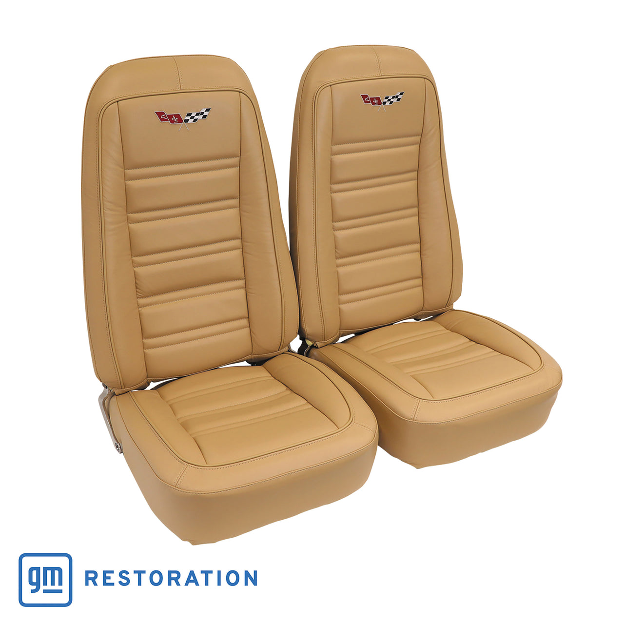 1978-1978 Corvette Embroidered 100% Leather Seat Covers - Doeskin-419850E-Corvette-Store-Online