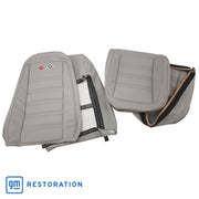 1976-1977 Corvette Embroidered 100% Leather Seat Covers - Smoke-419867E-Corvette-Store-Online