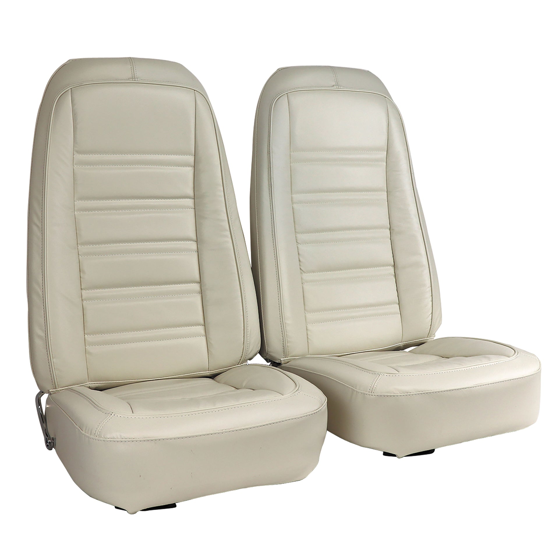 1976-1977 Corvette Mounted Seats White 100% Leather-419876M-Corvette-Store-Online