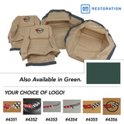 1979-1979 Corvette Embroidered OE Style Seat Covers - Green Leather/Vinyl With 2" Bolster-419914E-Corvette-Store-Online
